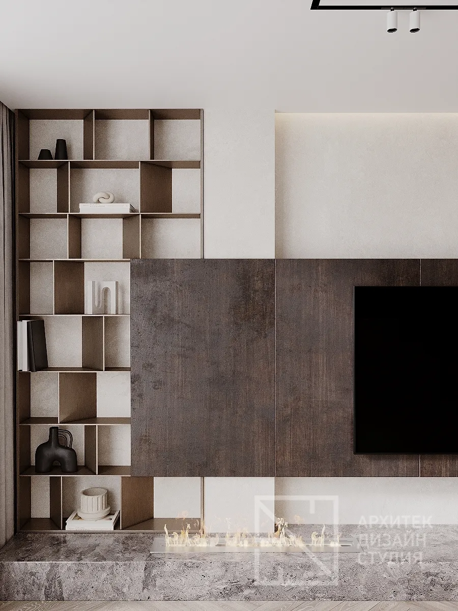 Дизайн интерьера квартиры в г. Абакан по ул. Авиаторов 1В/2 - Гостиная-кухня - Фото 8